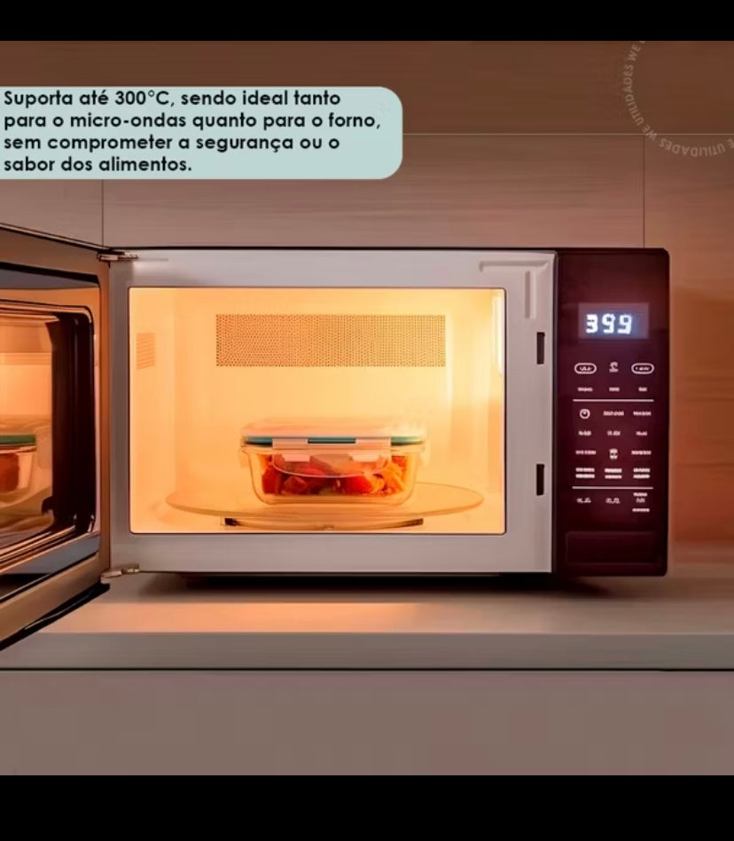 Praticidade e organização que sua cozinha merece! Kit com 10 potes de vidro herméticos — lindos, resistentes e com vedação 100%!