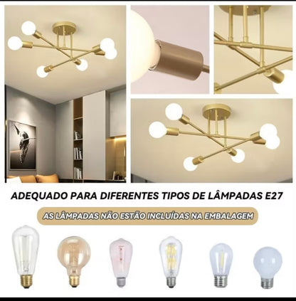 Lustre moderno,lâmpada de teto Semi-embutida.