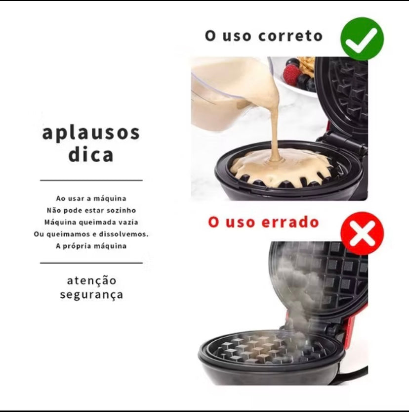 Panela elétrica de waffle mine de ferro 110v