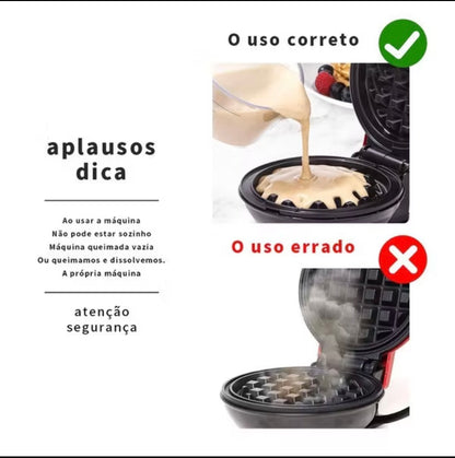 Panela elétrica de waffle mine de ferro 110v