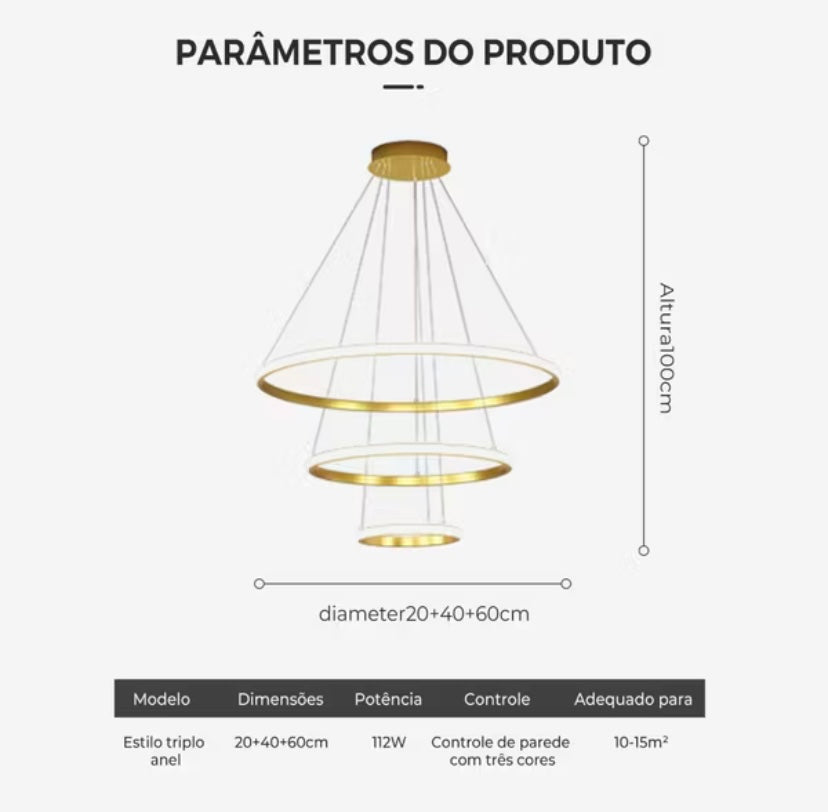 Lustre pendente de sala
