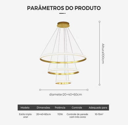 Lustre pendente de sala